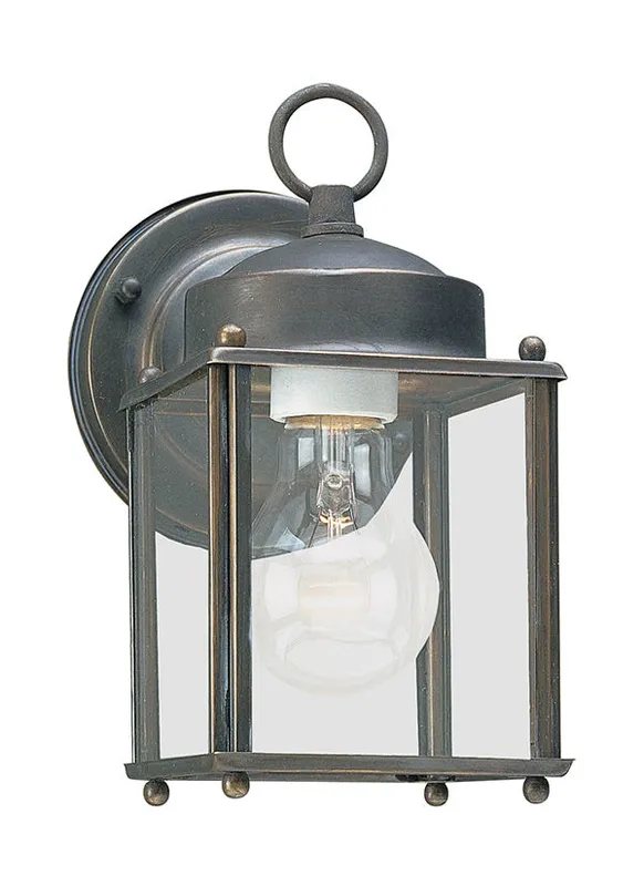 New Castle Collection - One Light Outdoor Wall Lantern | Finish: Antique Bronze - 8592-71 — Warehouse Lighting LED Wall Lights  