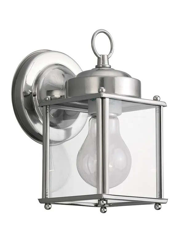 New Castle Collection - One Light Outdoor Wall Lantern | Finish: Antique Brushed Nickel - 8592-965 — Warehouse Lighting LED Wall Lights  