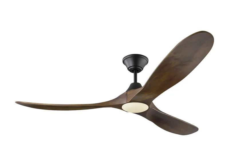 60" Maverick LED - Matte Black w/ Walnut Blades — Warehouse Lighting LED Post Top Lights  