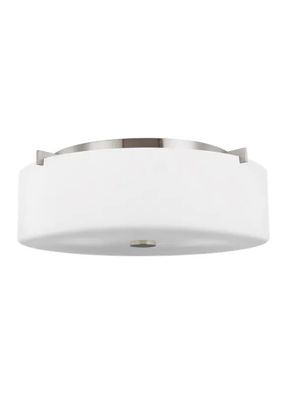Large Three Light Flush Mount Finish: Brushed Steel - FM312EN3/BS — Warehouse Lighting LED Post Top Lights  