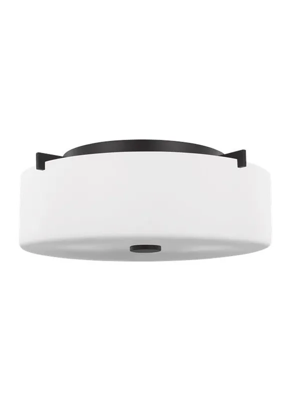 Small Two Light Flush Mount Finish: Oil Rubbed Bronze - FM313EN3/ORB — Warehouse Lighting LED Post Top Lights  