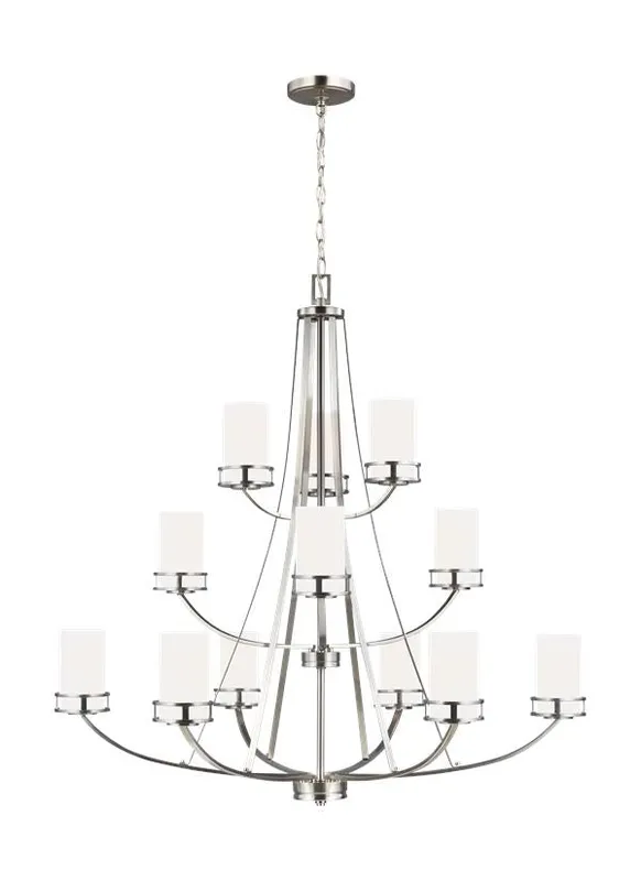 Robie Collection - Twelve Light Chandelier | Finish: Brushed Nickel - 3121612EN3-962 — Warehouse Lighting LED Landscape Lights  