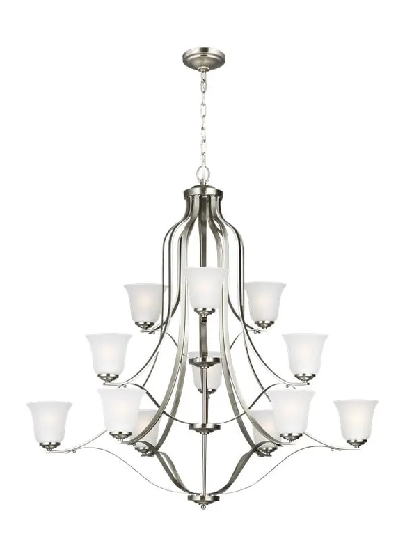 Emmons Collection - Twelve Light Chandelier | Finish: Brushed Nickel - 3139012-962 — Warehouse Lighting LED Landscape Lights  