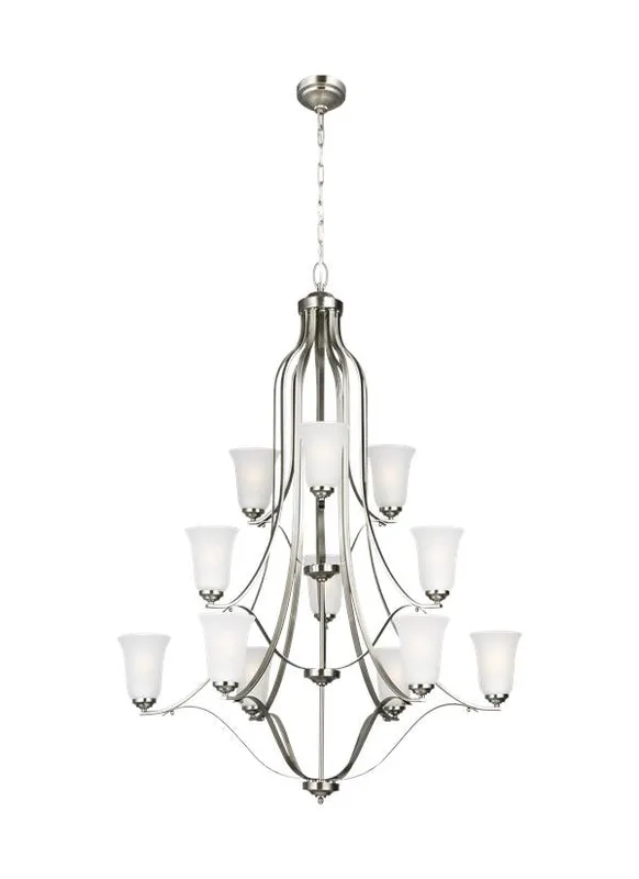 Emmons Collection - Twelve Light Chandelier | Finish: Brushed Nickel - 3139012EN3-962 — Warehouse Lighting LED Landscape Lights  