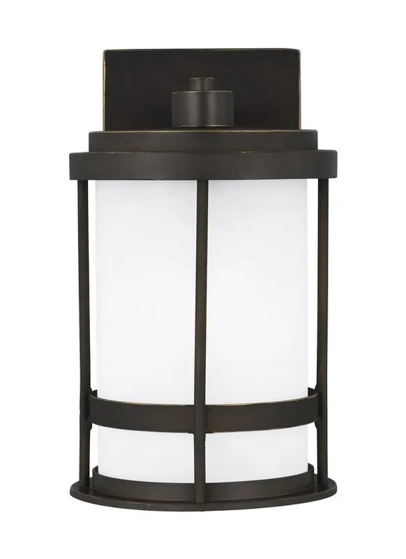 Wilburn Collection - Small One Light Outdoor Wall Lantern | Finish: Antique Bronze - 8590901-71 — Warehouse Lighting LED Wall Lights  
