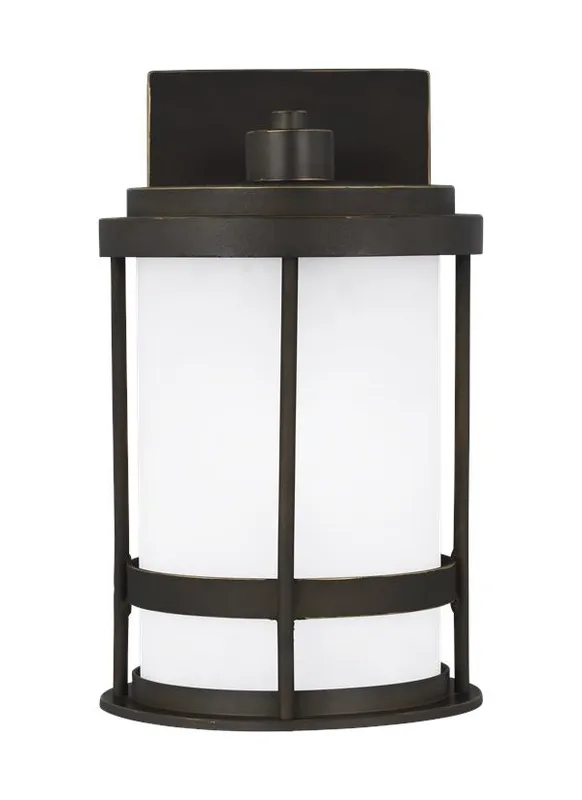 Wilburn Collection - Small One Light Outdoor Wall Lantern | Finish: Antique Bronze - 8590901EN3-71 — Warehouse Lighting LED Wall Lights  
