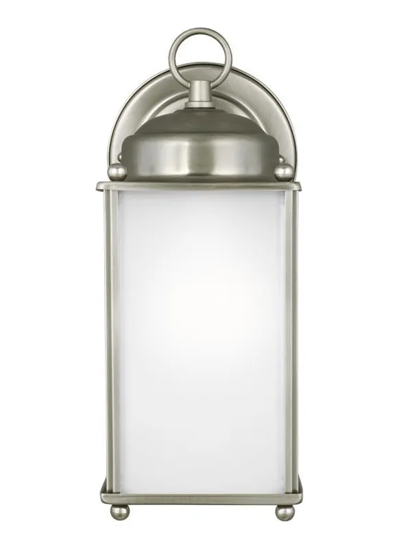 New Castle Collection - Large One Light Outdoor Wall Lantern | Finish: Antique Brushed Nickel - 8593001EN3-965 — Warehouse Lighting LED Wall Lights  