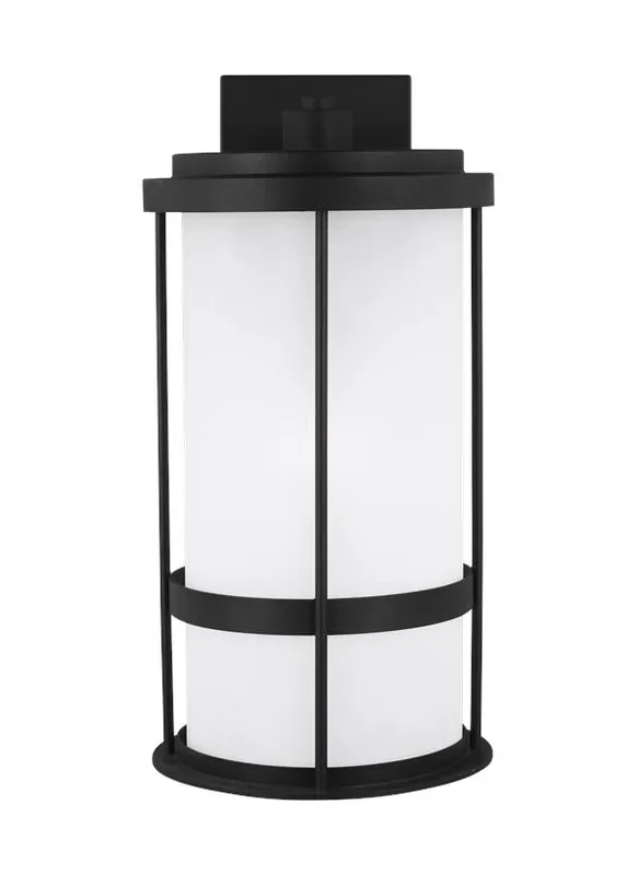 Wilburn Collection - Large One Light Outdoor Wall Lantern | Finish: Black - 8790901EN3-12 — Warehouse Lighting LED Wall Lights  