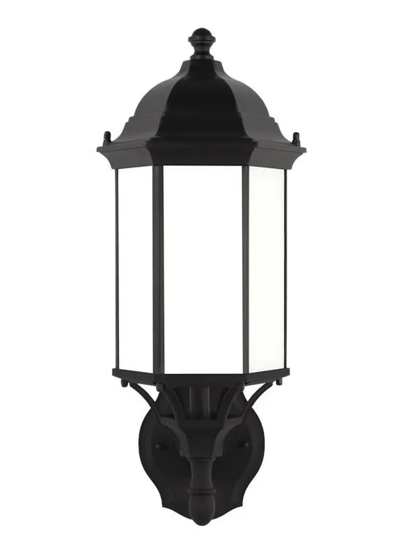 Sevier Collection - Medium One Light Uplight Outdoor Wall Lantern | Finish: Black - 8838701-12 — Warehouse Lighting LED Wall Lights  