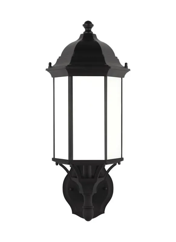 Sevier Collection - Medium One Light Uplight Outdoor Wall Lantern | Finish: Black - 8838751-12 — Warehouse Lighting LED Wall Lights  