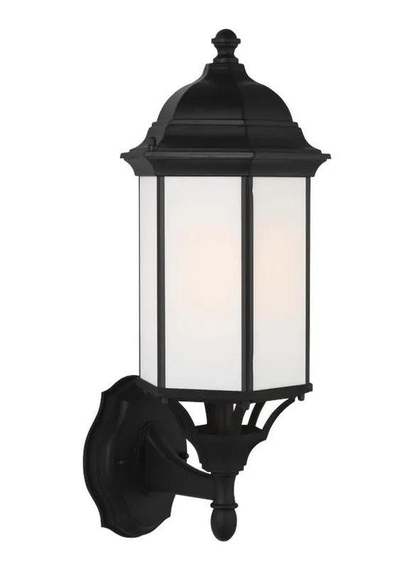 Sevier Collection - Medium One Light Uplight Outdoor Wall Lantern | Finish: Black - 8838751EN3-12 — Warehouse Lighting LED Wall Lights  