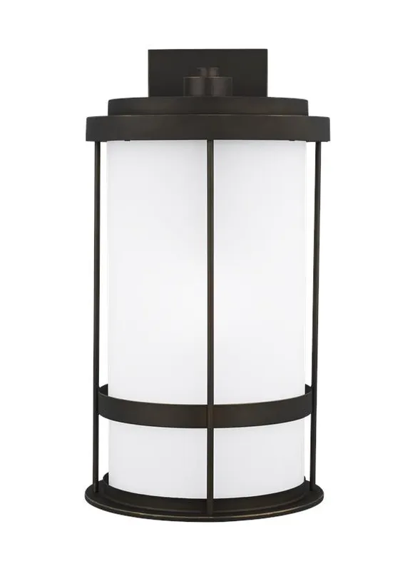 Wilburn Collection - Extra Large One Light Outdoor Wall Lantern | Finish: Antique Bronze - 8890901EN3-71 — Warehouse Lighting LED Wall Lights  