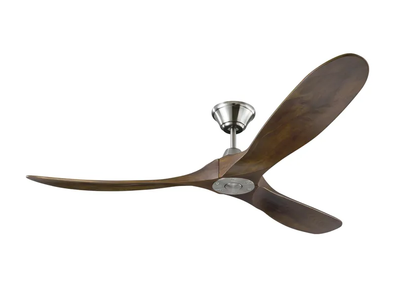 60" Maverick - Brushed Steel with Dark Walnut Blades — Warehouse Lighting LED Post Top Lights  