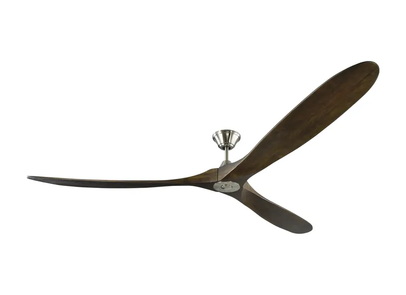 88" Maverick Super Max - Brushed Steel with Dark Walnut Blades — Warehouse Lighting LED Post Top Lights  