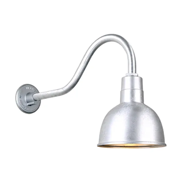 Quick Ship 10" Deep Shade Hi-Lite Gooseneck, Classic Collection, H-QSN16110 Series (Black, White, Galvanized, Oil Rubbed Bronze Finishes) — Warehouse Lighting LED Landscape Lights  