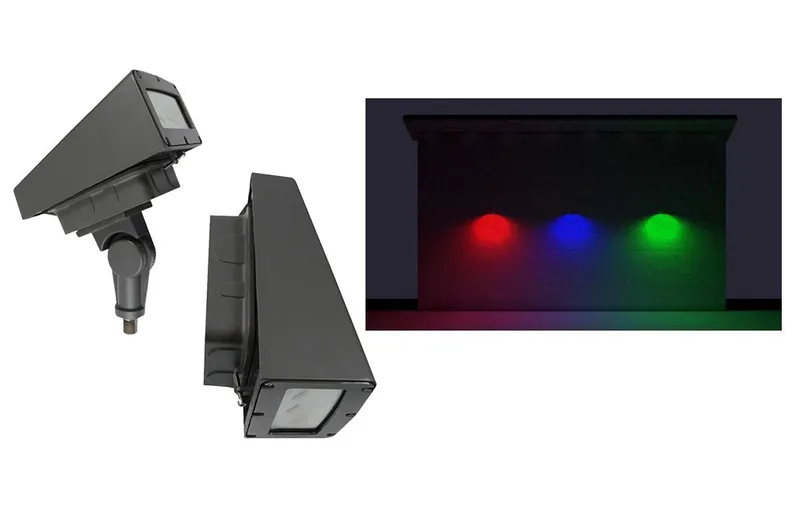 LED Static Color Area, Flood and Wall Light, 40 watt, Blue, Green, Red or Amber CCT — Warehouse Lighting LED Wall Lights 40.0W 