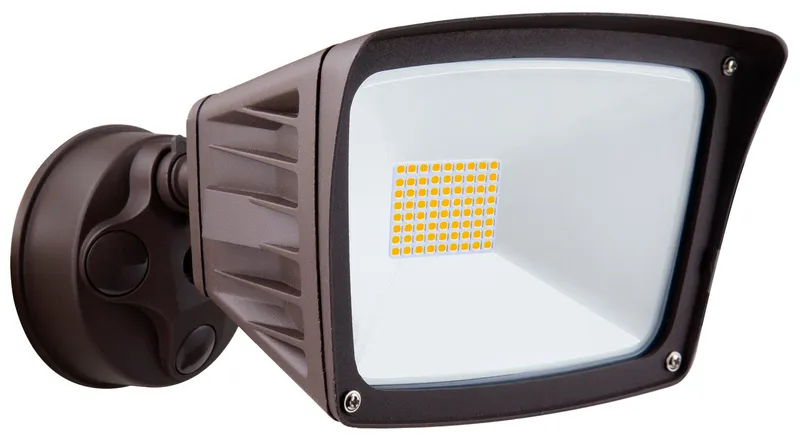 1 Head LED Dimmable Security Light, 40 watt, 3000K or 5000K CCT, Bronze Finish — Warehouse Lighting LED Lighting Controls 40.0W 3000K