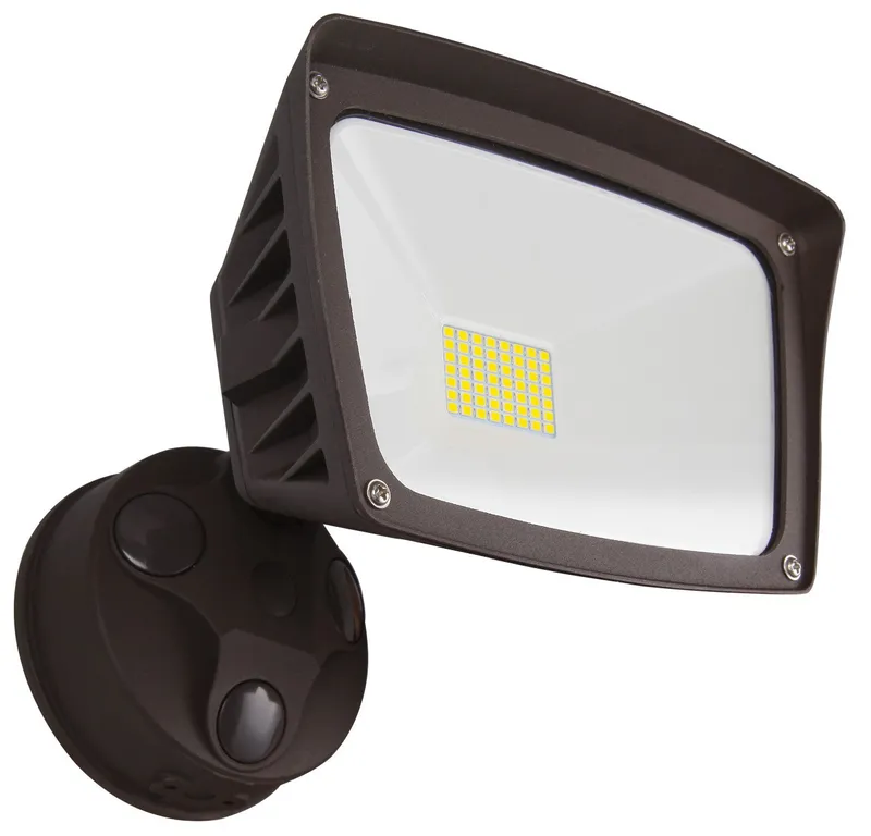 1 Head LED Dimmable Security Light, 28 watt, Bronze Finish, 3000K — Warehouse Lighting LED Lighting Controls 28.0W 3000K
