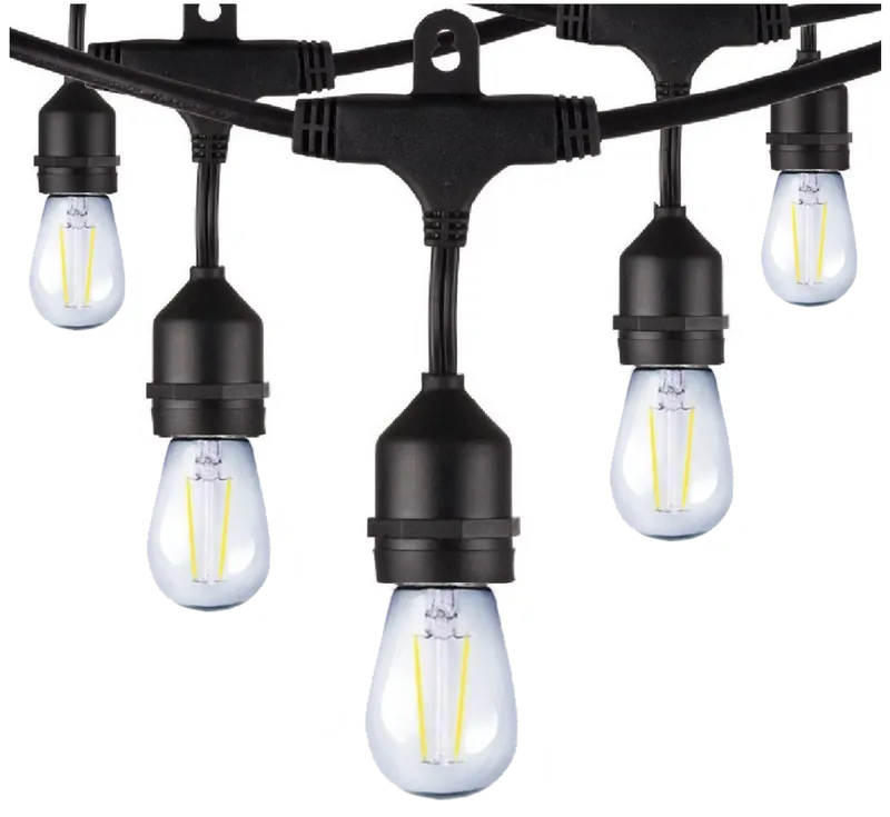 Commercial Grade LED string lights 120v 12 lamp IP65 Rated — Warehouse Lighting LED Bollards & Pathway Lights 12.0W 