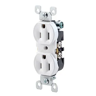 Residential Grade Duplex Receptacle, 15 Amp, 125V (White) — Warehouse Lighting LED Landscape Lights  