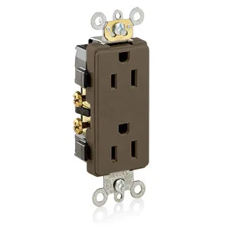 Commercial Grade Duplex Receptacle, 15 Amp, 125V (White, Gray, Black, Ivory, Light Almond, Brown) — Warehouse Lighting LED Landscape Lights  