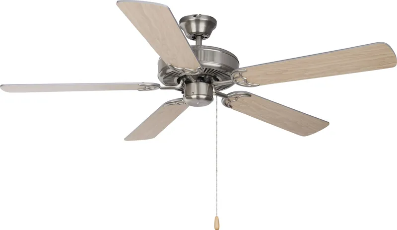 Basic-Max 52" Ceiling Fan, Silver/Maple Blades — Warehouse Lighting LED Post Top Lights  