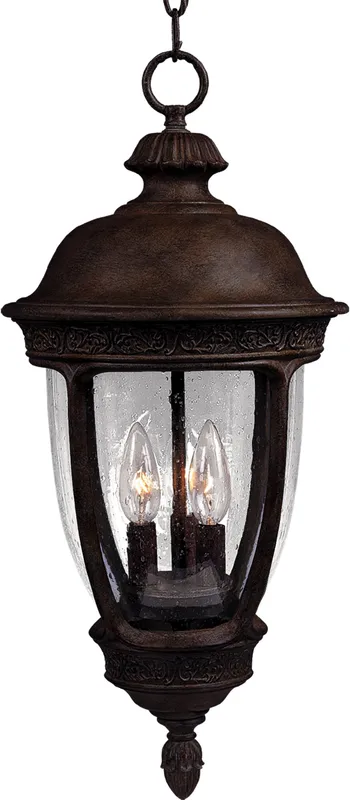 Knob Hill Cast 3-Light Outdoor Hanging Lantern — Warehouse Lighting LED Landscape Lights 10.0W 