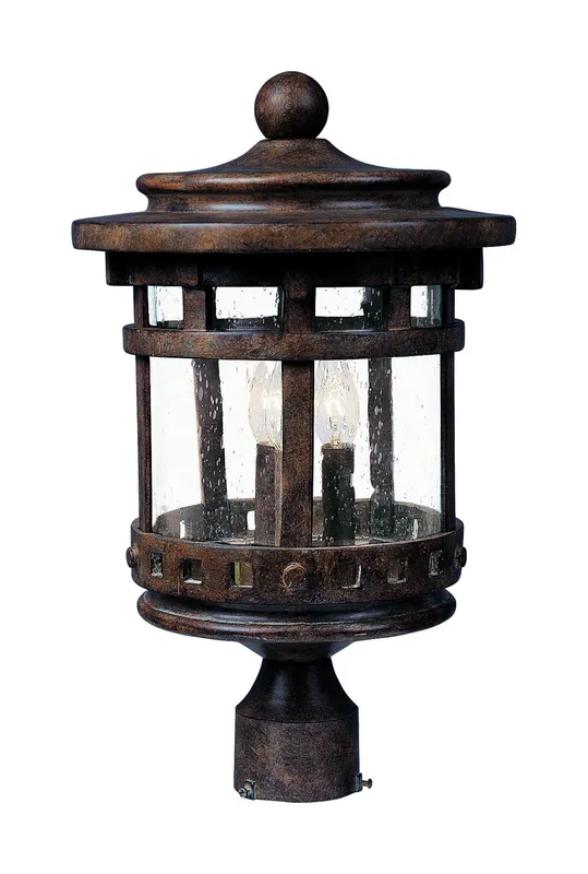 Santa Barbara Cast 3-LT Outdoor Pole/Post Lantern — Warehouse Lighting LED Lighting Controls 10.0W 
