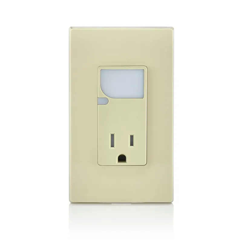 Combination Decora Tamper-Resistant Receptacle/Outlet with LED Guide Light, 15A-125VAC, Color- Ivory — Warehouse Lighting LED Landscape Lights  