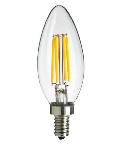 Filament Candle LED 4 watt Bulb (JA8), 120V — Warehouse Lighting LED Bulbs & Lamps 4.0W 