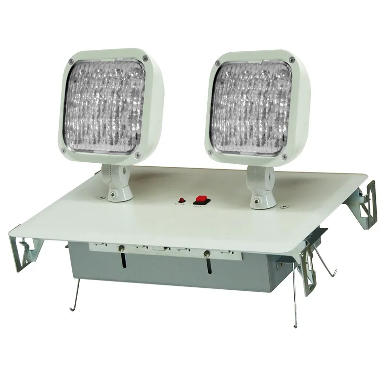 LED Recessed Emergency Light with Two Adjustable Heads — Warehouse Lighting LED Downlights 1.0W 