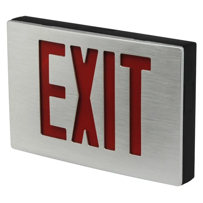 LED Die-Cast Aluminum Exit Sign, Single faced, Red — Warehouse Lighting LED Exit & Emergency  
