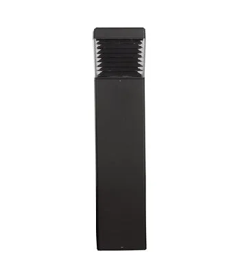 Premium LED Square Bollard w/ Square Louvers, 2089 Lumens, 15W, 120-277V, Bronze, White or Black Finish — Warehouse Lighting LED Bollards & Pathway Lights 15.0W 4000K