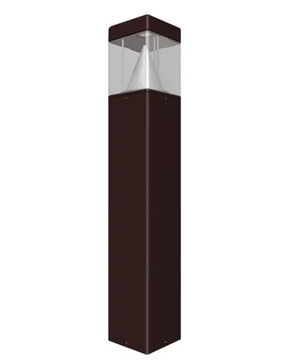 Premium LED Square Bollard, 2089 Lumens, 15W, 120-277V, Cone Reflector, Bronze, White or Black Finish — Warehouse Lighting LED Bollards & Pathway Lights 15.0W 4000K