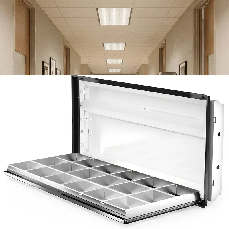 2x4 T8 LED Ready Parabolic Troffer, Triple Lamp, Non-Shunted, Single Ended — Sunco Lighting LED Troffers & Panels  