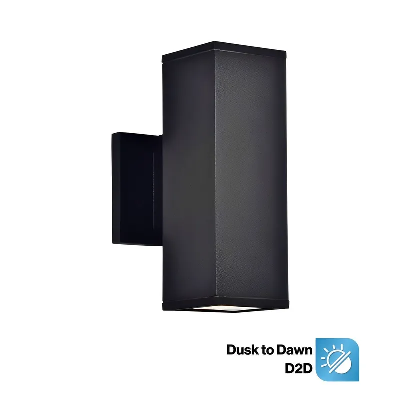 LED Black Wall Sconce, Dusk to Dawn, 18W, Raven, 1500 Lumens — Sunco Lighting LED Wall Lights 18.0W 3000K