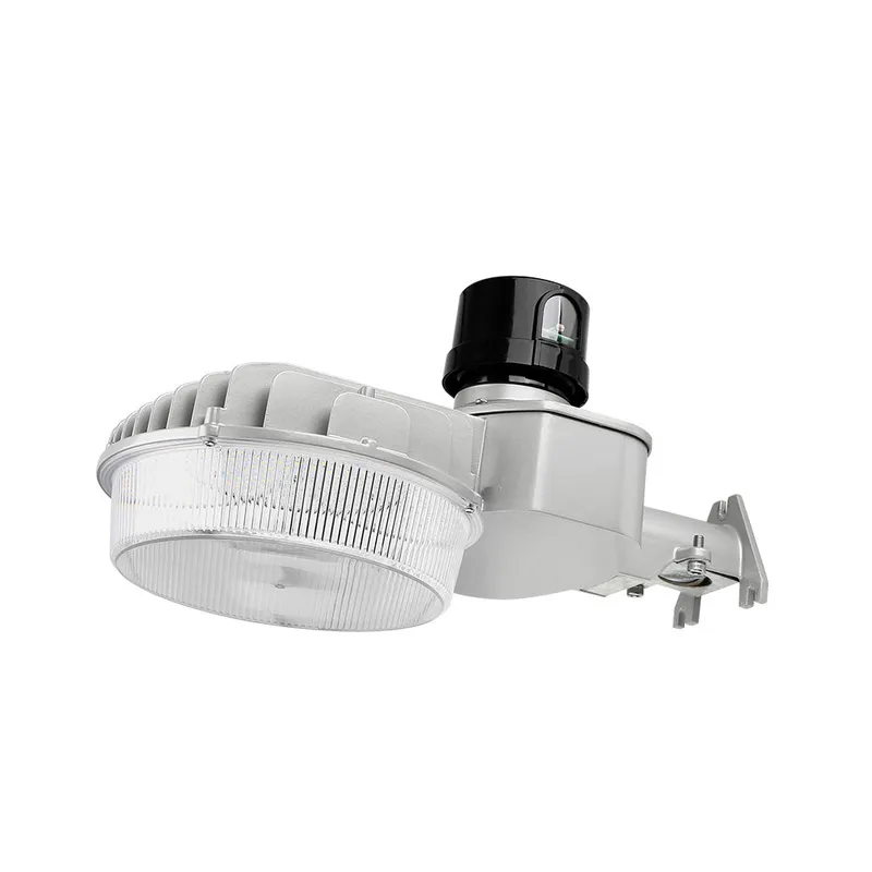 Silver Gray LED Barn Light, 80W/64W/48W/32W, Dusk to Dawn Photocell, Selectable Wattage & CCT, 12000 Lumens — Sunco Lighting LED Area Lights 80.0W 3000K