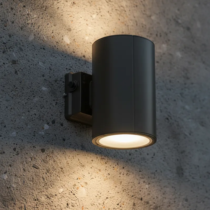 Dark Bronze Cylinder LED Wall Sconce, 38W/31W/19W, Dusk to Dawn Photocell , 5500 Lumens — Sunco Lighting LED Wall Lights 38.0W 3000K