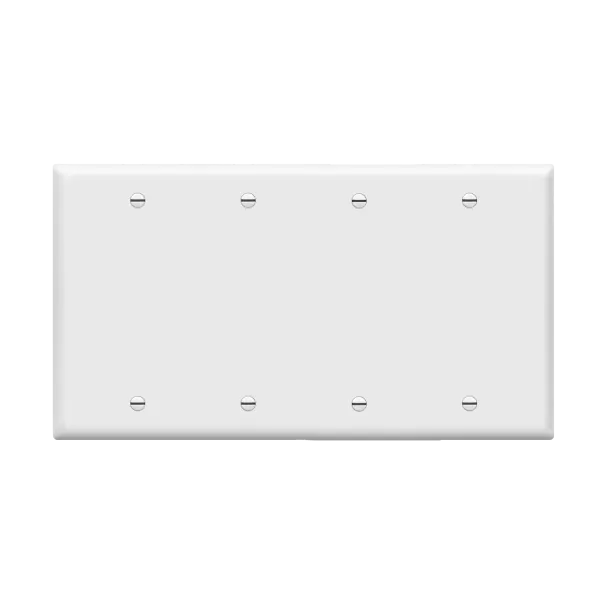 Enerlites Blank Cover Four-Gang Wall Plate — Sunco Lighting LED Landscape Lights  