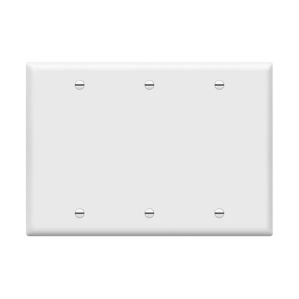 Enerlites Blank Cover Three-Gang Wall Plate — Sunco Lighting LED Landscape Lights  