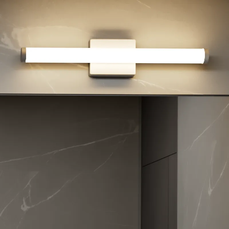 LED Satin Nickel Vanity Light Bar, 24" Wide, Selectable CCT — Sunco Lighting LED Wall Lights 22.0W 2700K