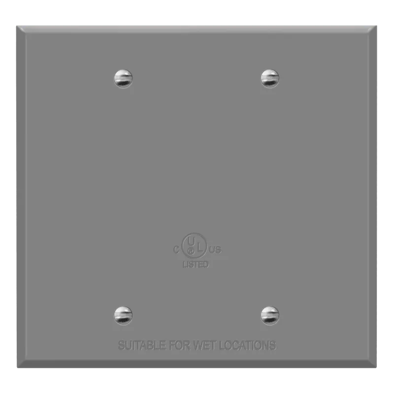 Enerlites 2-Gang Weatherproof Metal Blank Wall Plate — Sunco Lighting LED Lighting Controls  