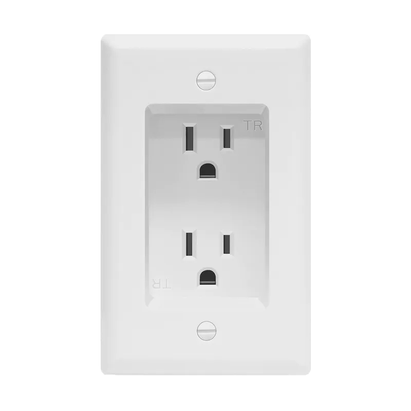 Enerlites Residential Grade 15A Recessed Tamper-Resistant Duplex Receptacle — Sunco Lighting LED Downlights  