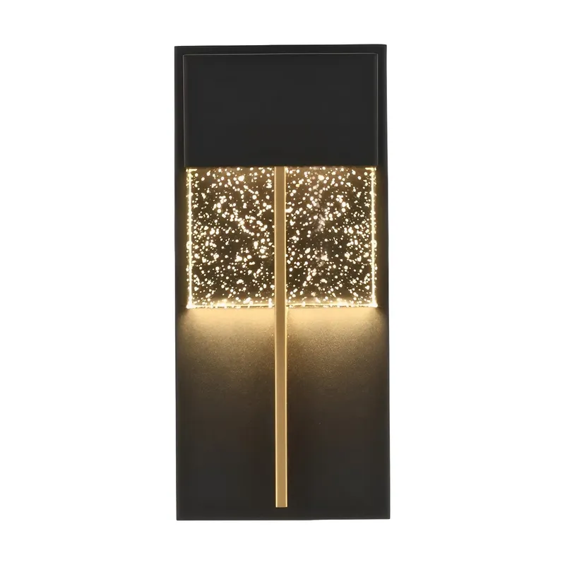 Crystal Glass & Black Finish LED Wall Sconce, W230D-B Series — Sunco Lighting LED Wall Lights 7.0W 3000K