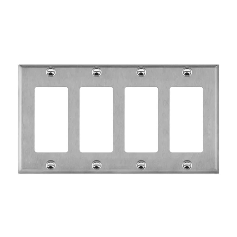 Enerlites Decorator/GFCI Four-Gang Metal Wall Plate — Sunco Lighting LED Landscape Lights  