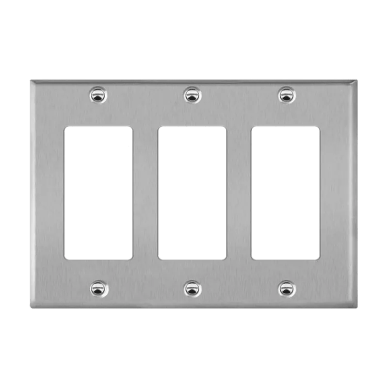 Enerlites Decorator/GFCI Three-Gang Metal Wall Plate — Sunco Lighting LED Landscape Lights  