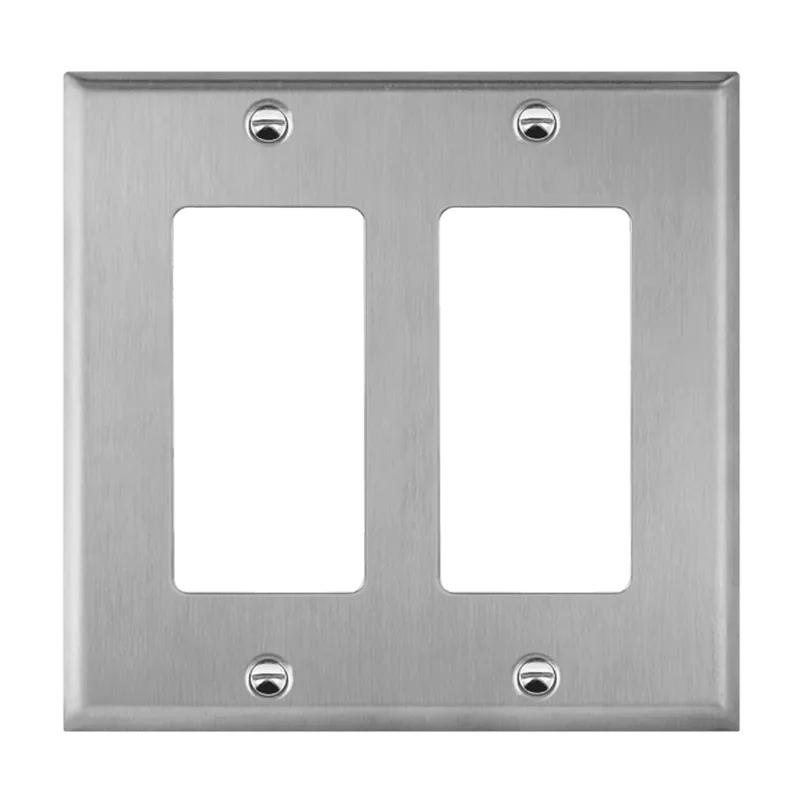 Enerlites Decorator/GFCI Two-Gang Metal Wall Plate, Mid-Size — Sunco Lighting LED Landscape Lights  
