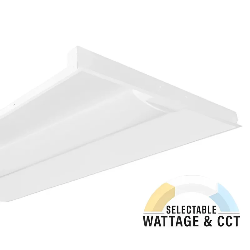 LED Center Basket Troffer, 50W/42W/34W, 2x4, Selectable Wattage & CCT, 6200 Lumens — Sunco Lighting LED Troffers & Panels 50.0W 3000K
