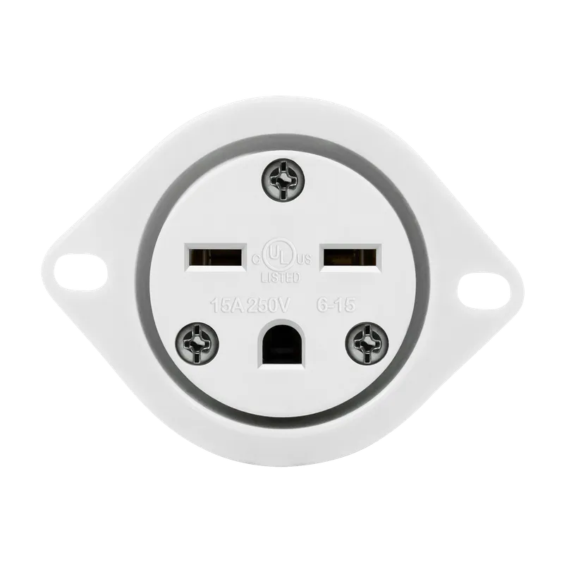 Enerlites Straight Blade Flanged Outlet, 15A, 6-15RFO — Sunco Lighting LED Landscape Lights  