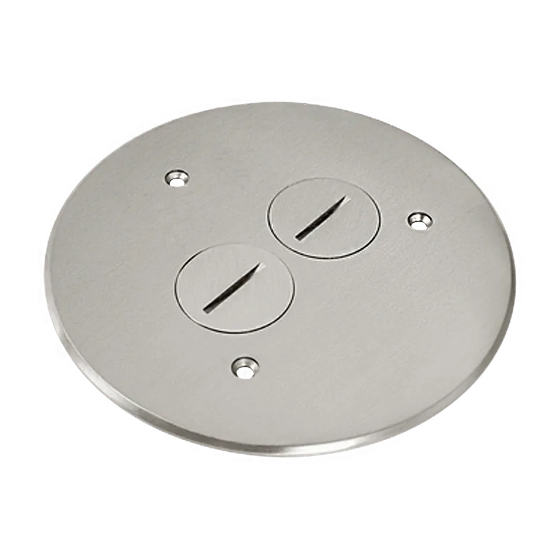 Enerlites 5-1/2” Dia. Stainless Steel Flush Round Cover Plate with 20A Duplex Tamper & Weather Resistant Receptacle — Sunco Lighting LED Landscape Lights  
